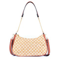 Bohemian Chic bedruckte Umhängetasche aus Kork & braunem PU-Leder TASCHE-2336-FGHI