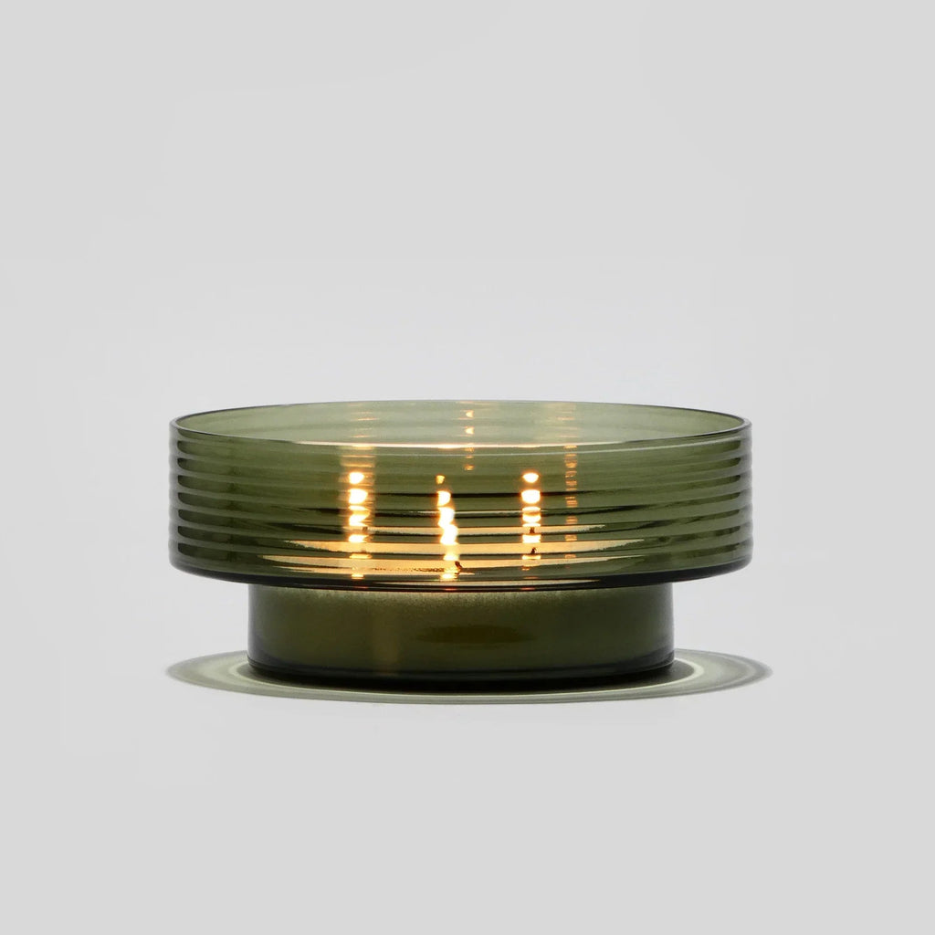 Castiçal em vidro GLOW TOGETHER Grande em Verde Fumado