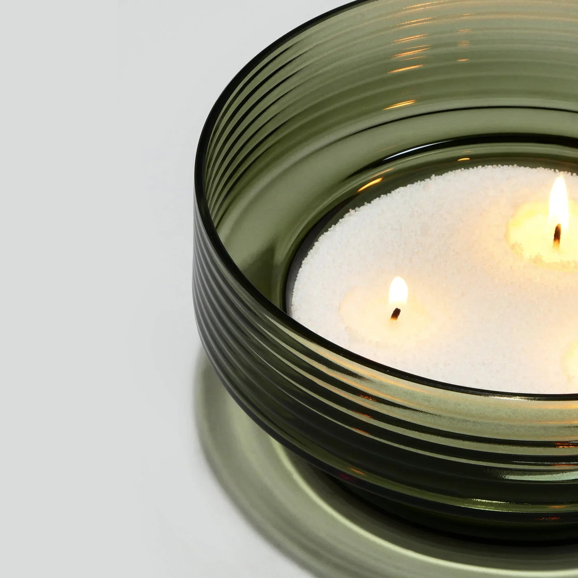 Castiçal em vidro GLOW TOGETHER Grande em Verde Fumado