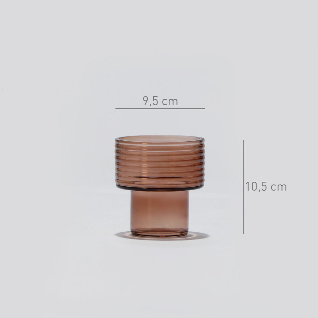 Castiçal em vidro GLOW TOGETHER Pequeno hi em Mocha Mousse
