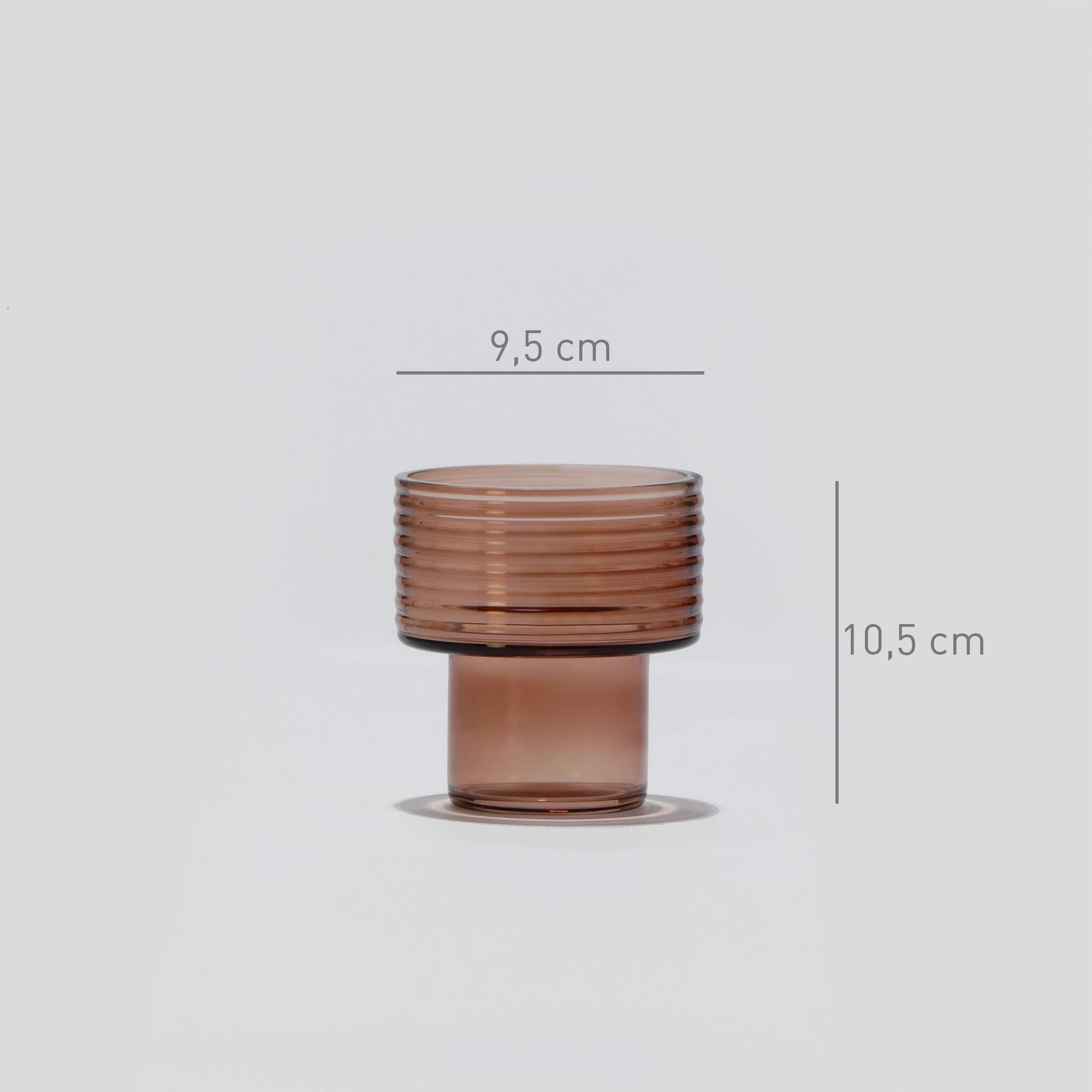 Castiçal em vidro GLOW TOGETHER Pequeno hi em Mocha Mousse