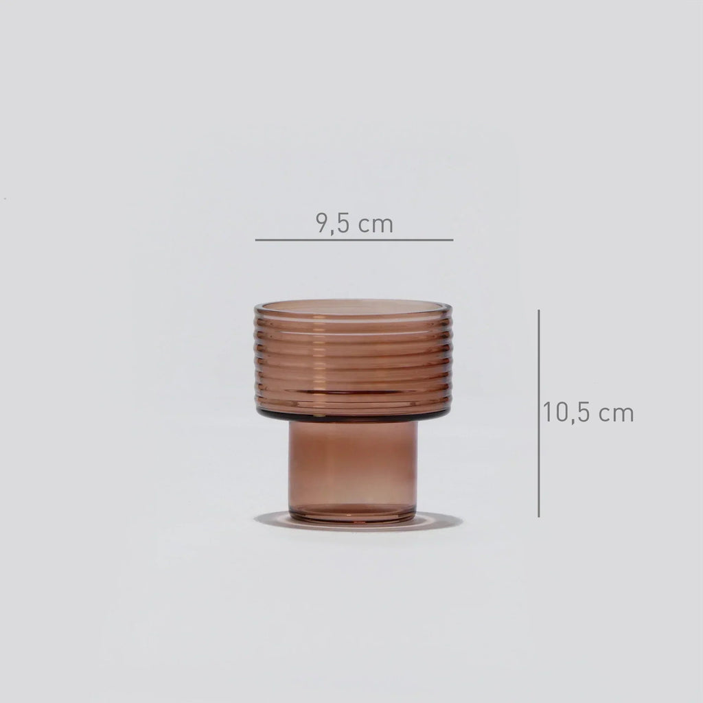 Conjunto de 3 Castiçais em vidro GLOW TOGETHER em Mocha Mousse
