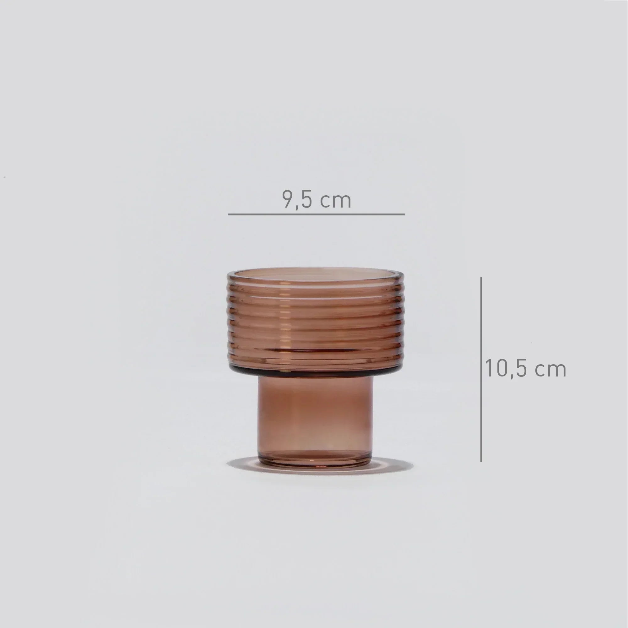 Conjunto de 3 Castiçais em vidro GLOW TOGETHER em Mocha Mousse