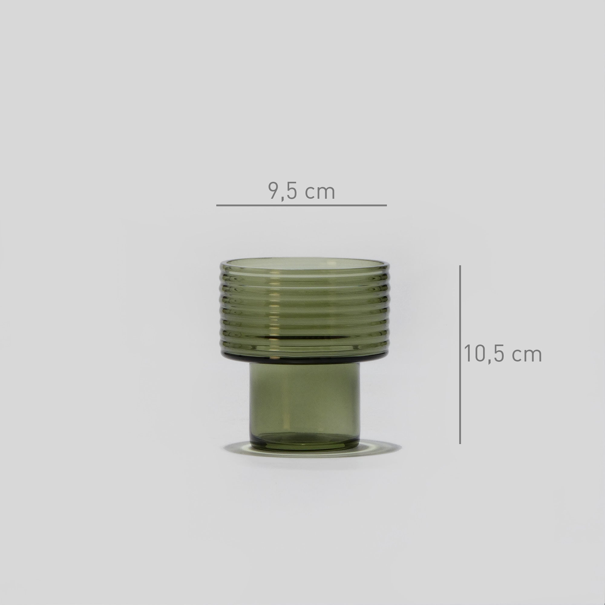 conjunto de 2 Castiçais em vidro GLOW TOGETHER em Verde Fumado