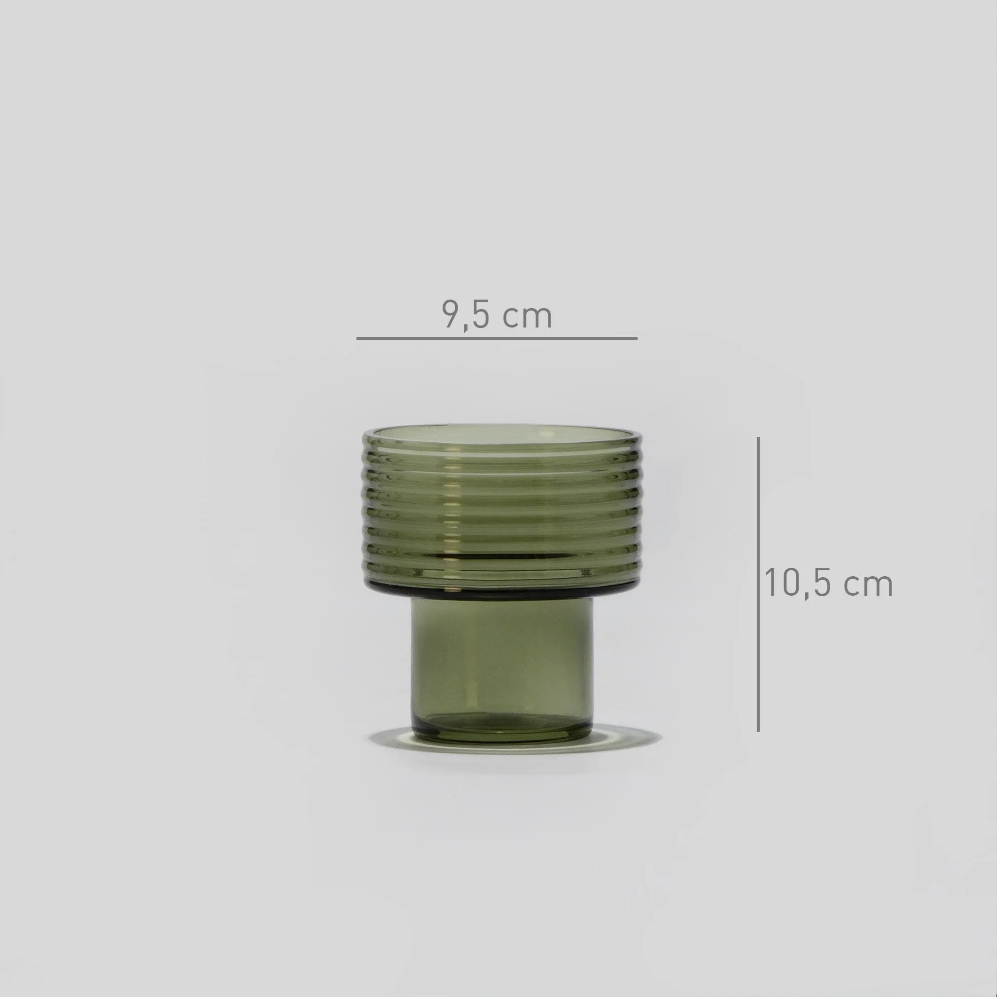 Conjunto de 3 Castiçais em vidro GLOW TOGETHER em Verde Fumado