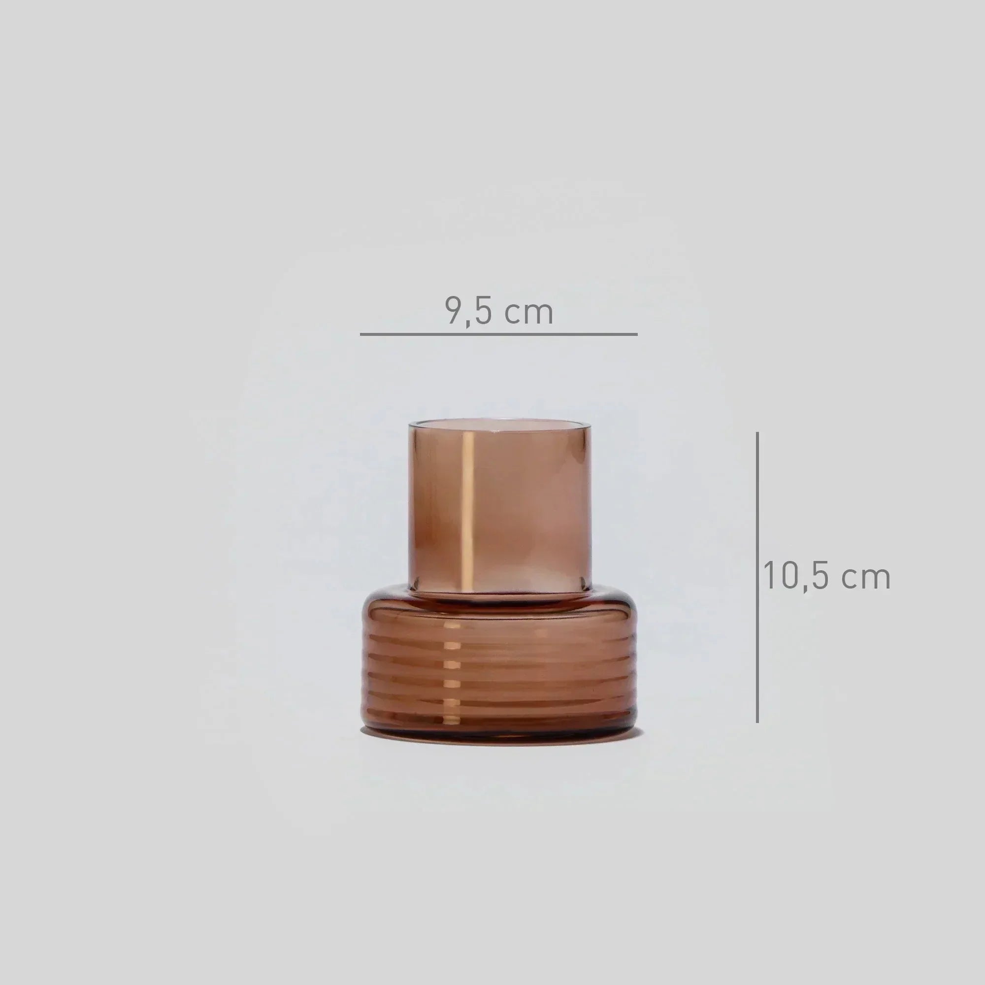 Conjunto de 3 Castiçais em vidro GLOW TOGETHER em Mocha Mousse