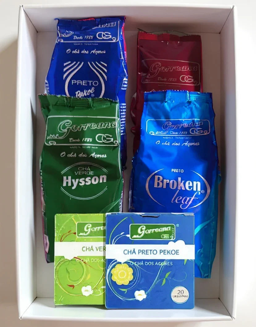 Gift Box - 6 Pack Organic Premium Tea Gorreana Azores (4x100g Loose Leaf + 2x10 Tea Bags)