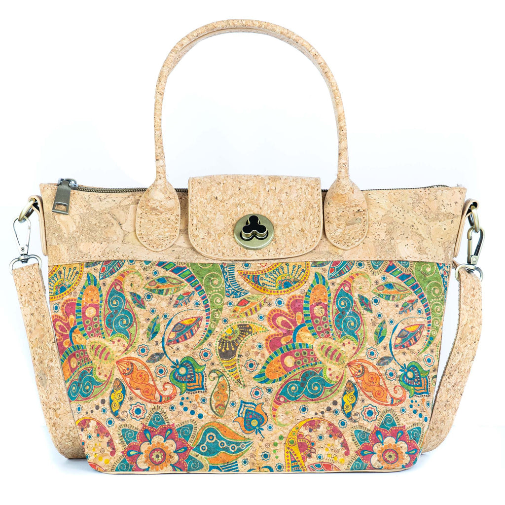 Korkhandtasche – Fliesen- und Blumenmuster BAGD-611