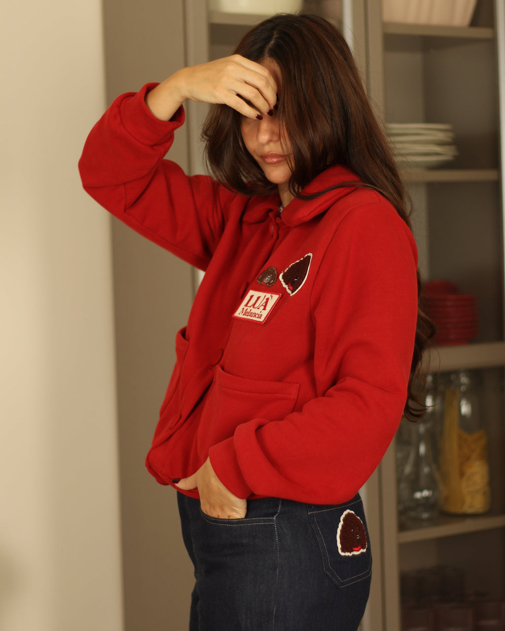 Chaqueta romántica cuello con solapas | Oreo Adulto