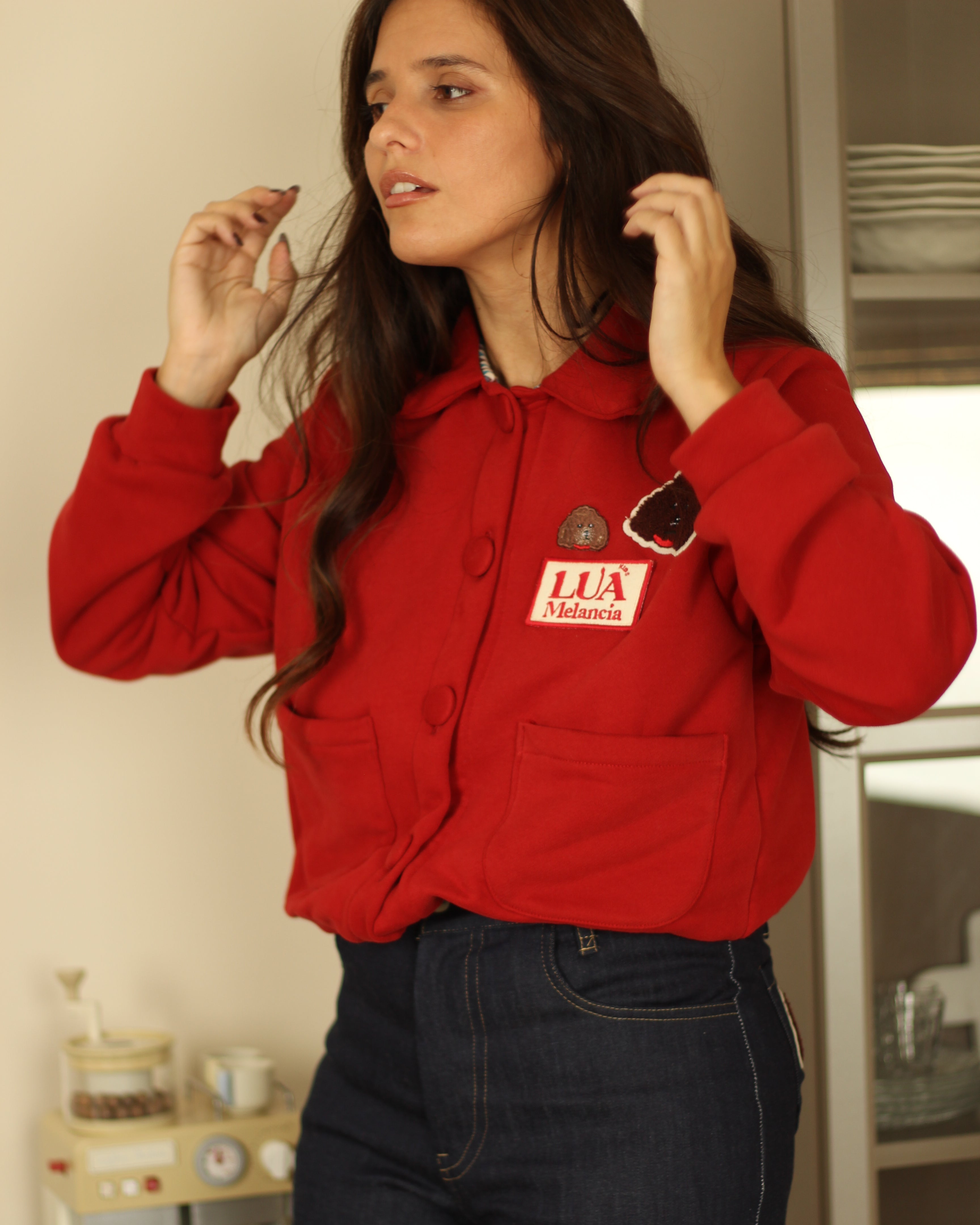 Chaqueta romántica cuello con solapas | Oreo Adulto