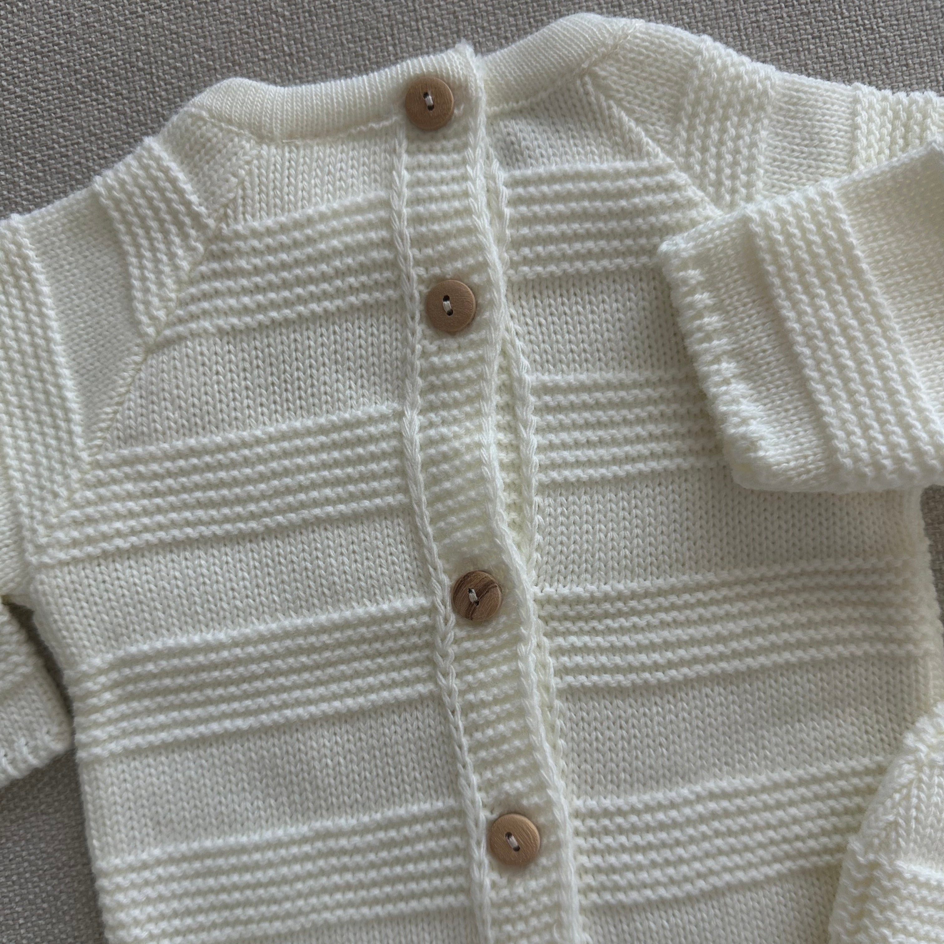 Conjunto de Bebé em Malha Pérola 3 Peças 100% Algodão