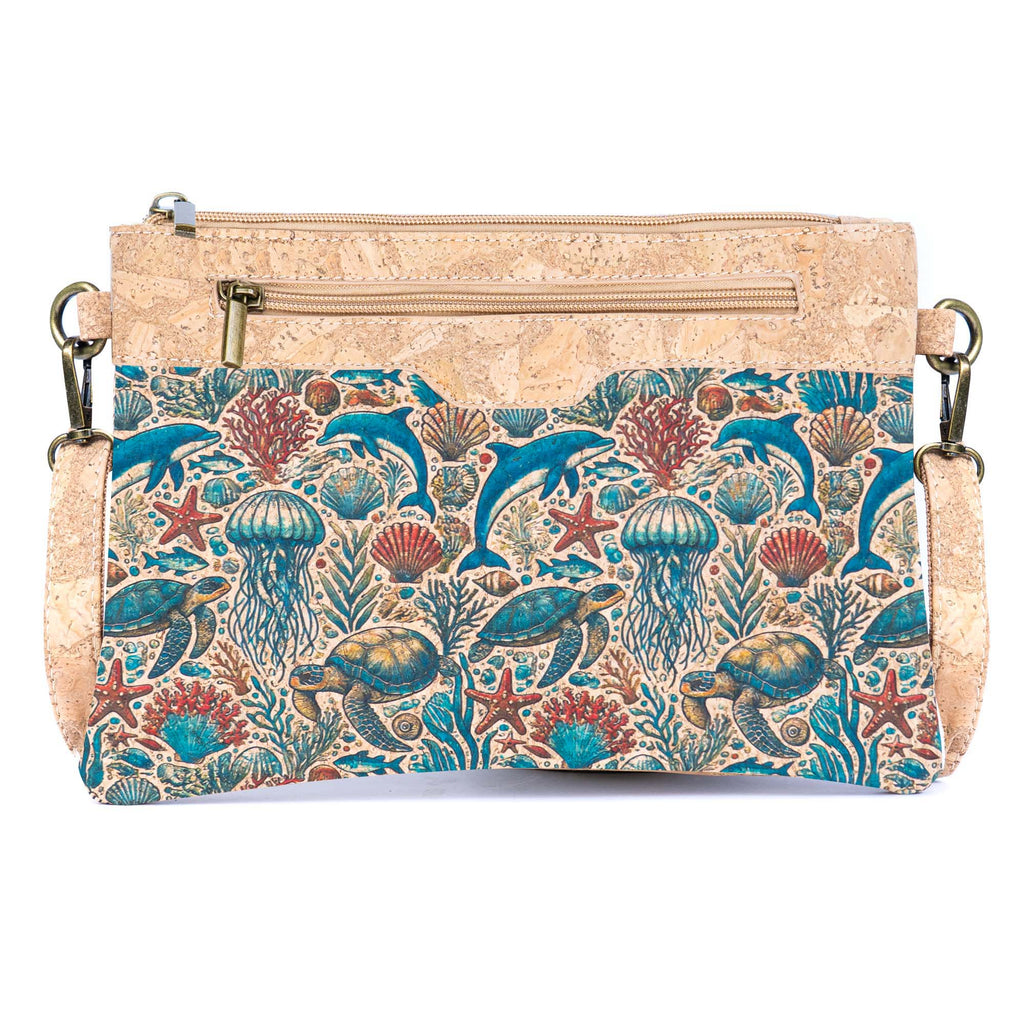 Printed Natural Cork Crossbody Bag & Clutch BAG-2393