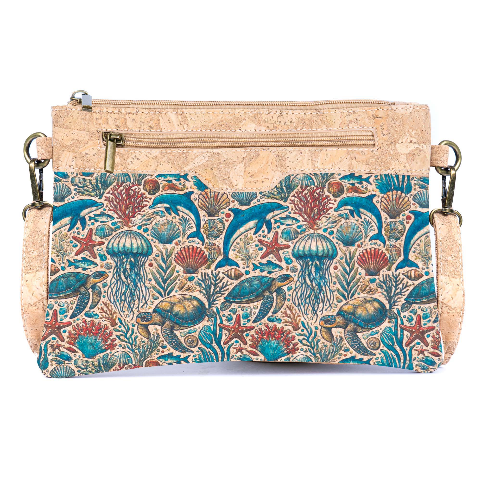 Printed Natural Cork Crossbody Bag & Clutch BAG-2393