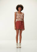 BEDRUCKTE BLUSE MIT PERLEN