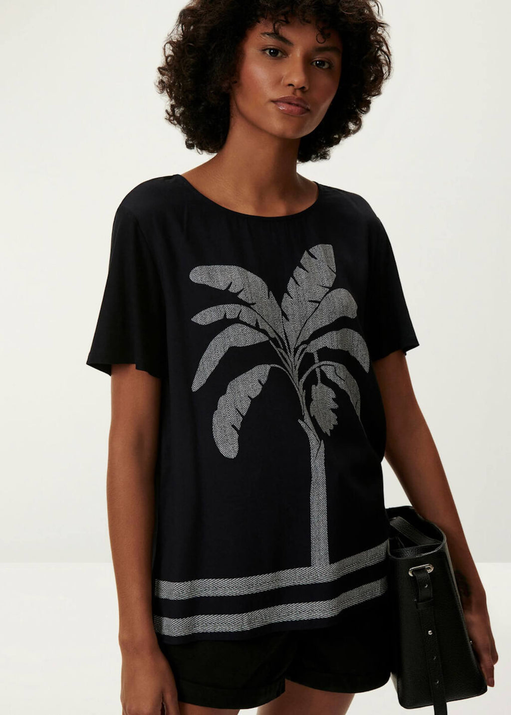 BEDRUCKTE BLUSE MIT PALMENMUSTER