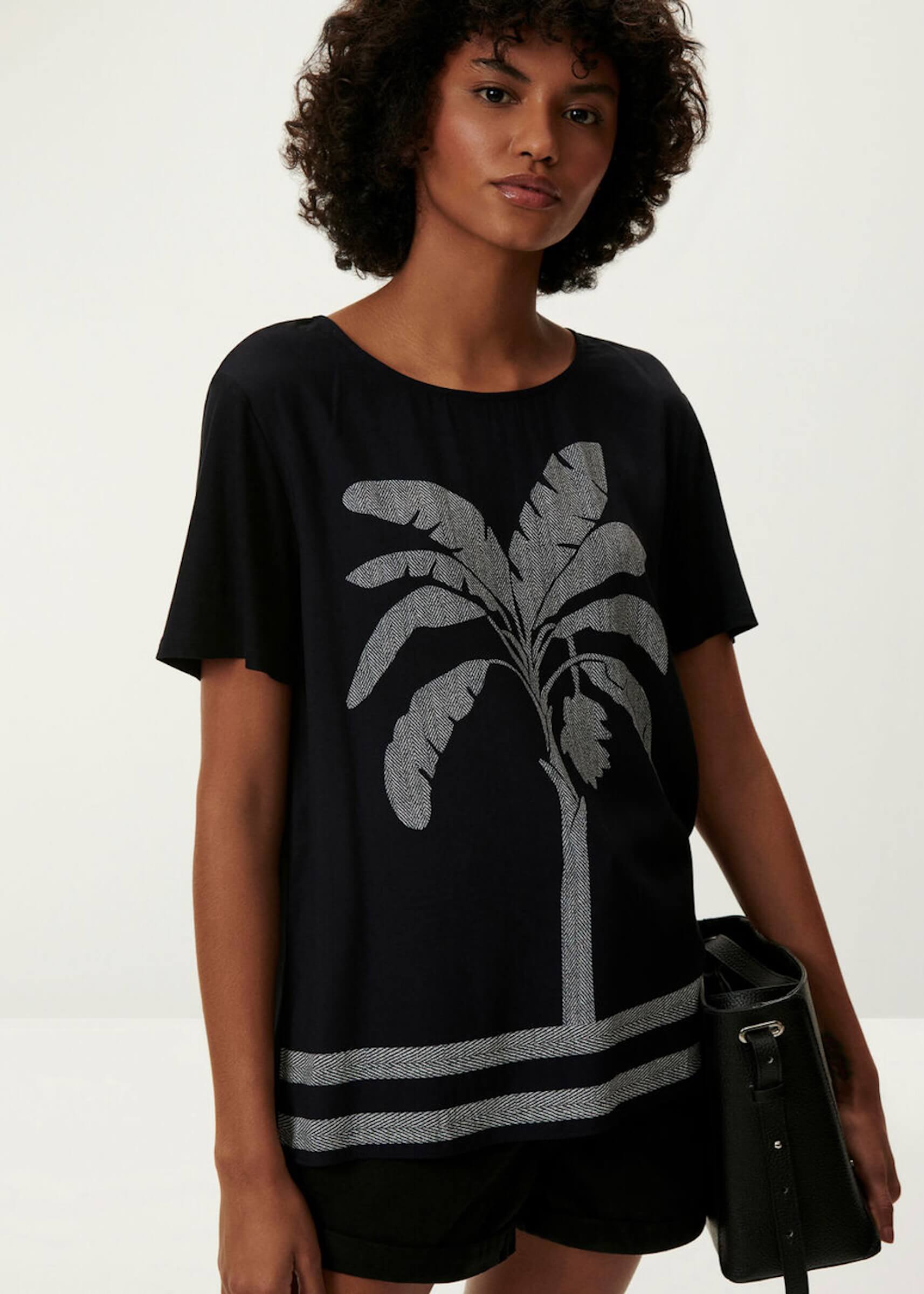 BEDRUCKTE BLUSE MIT PALMENMUSTER