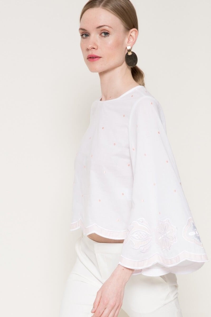 BLUSE MIT WEITEN ÄRMELN