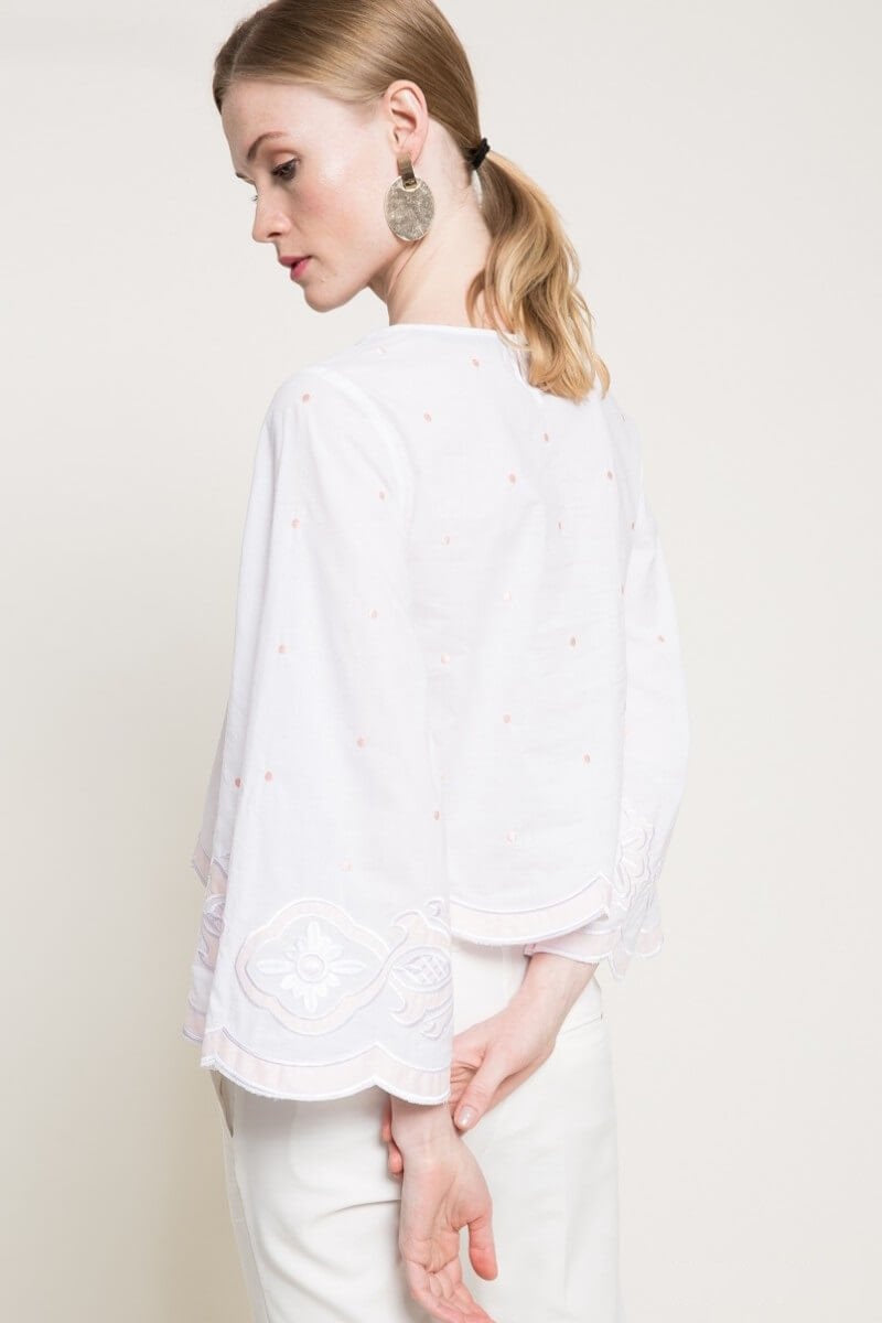 BLUSE MIT WEITEN ÄRMELN