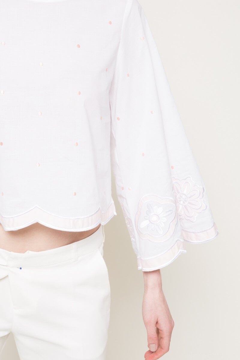 BLUSE MIT WEITEN ÄRMELN