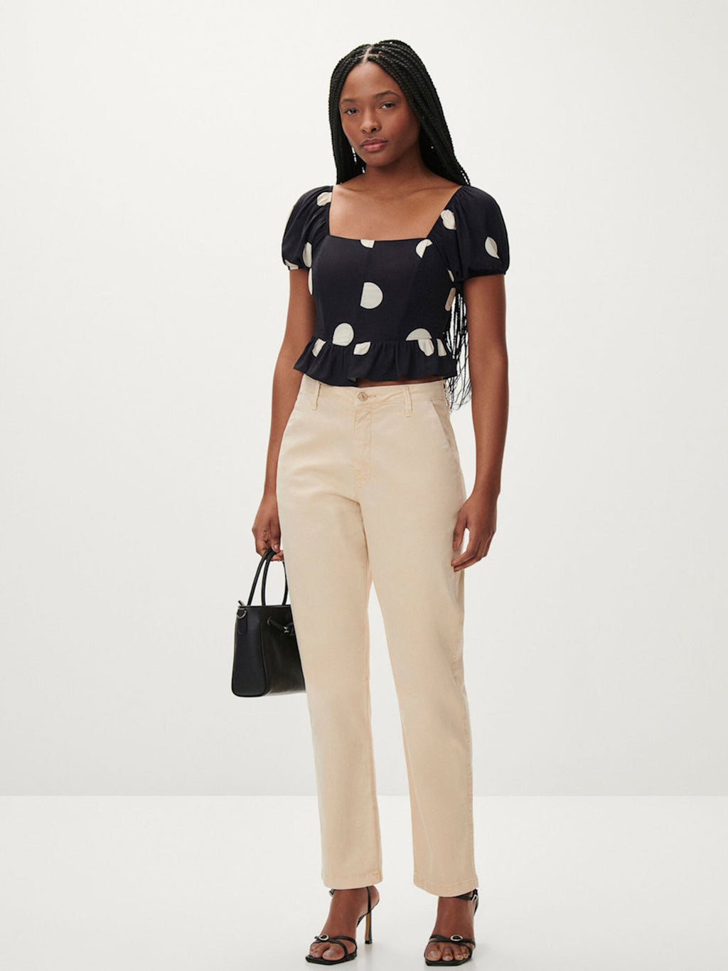 BLUSA CROP TOP ÀS BOLINHAS