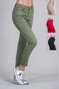 HOSE MIT NIETEN FALTE J1096