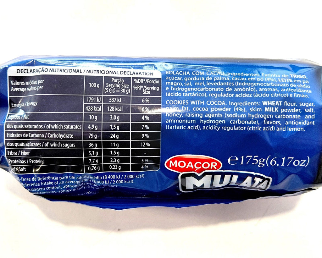 Mulata Chocolate Biscuits 175g – Moaçor – Iconic Cookies from Azores