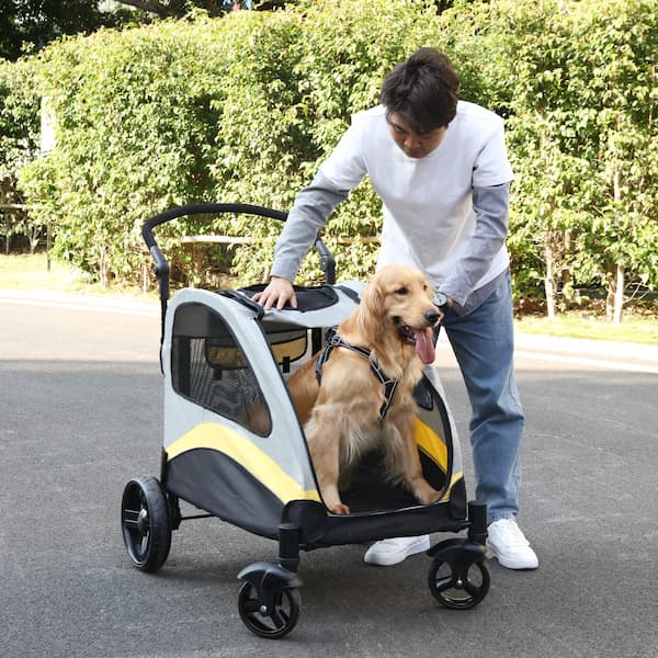 Extragroßer Hunde-Buggy – robuster 4-Rad-Hunde-Jogger für mittlere und große Hunde (55 kg Tragkraft)