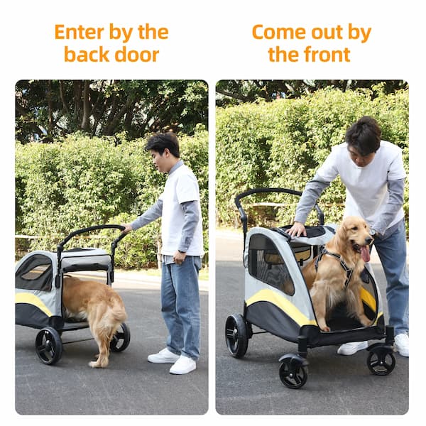 Extragroßer Hunde-Buggy – robuster 4-Rad-Hunde-Jogger für mittlere und große Hunde (55 kg Tragkraft)