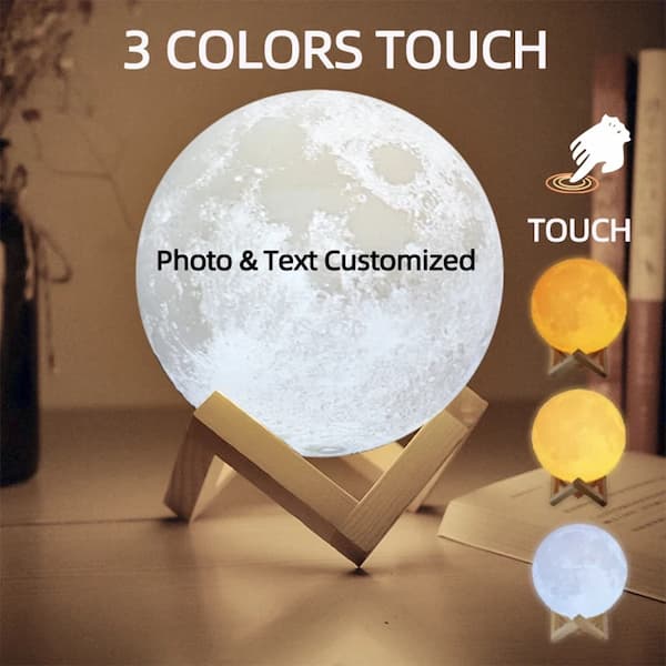 Personalized Pet Photo Moon Lamp | Custom 3D Night Light