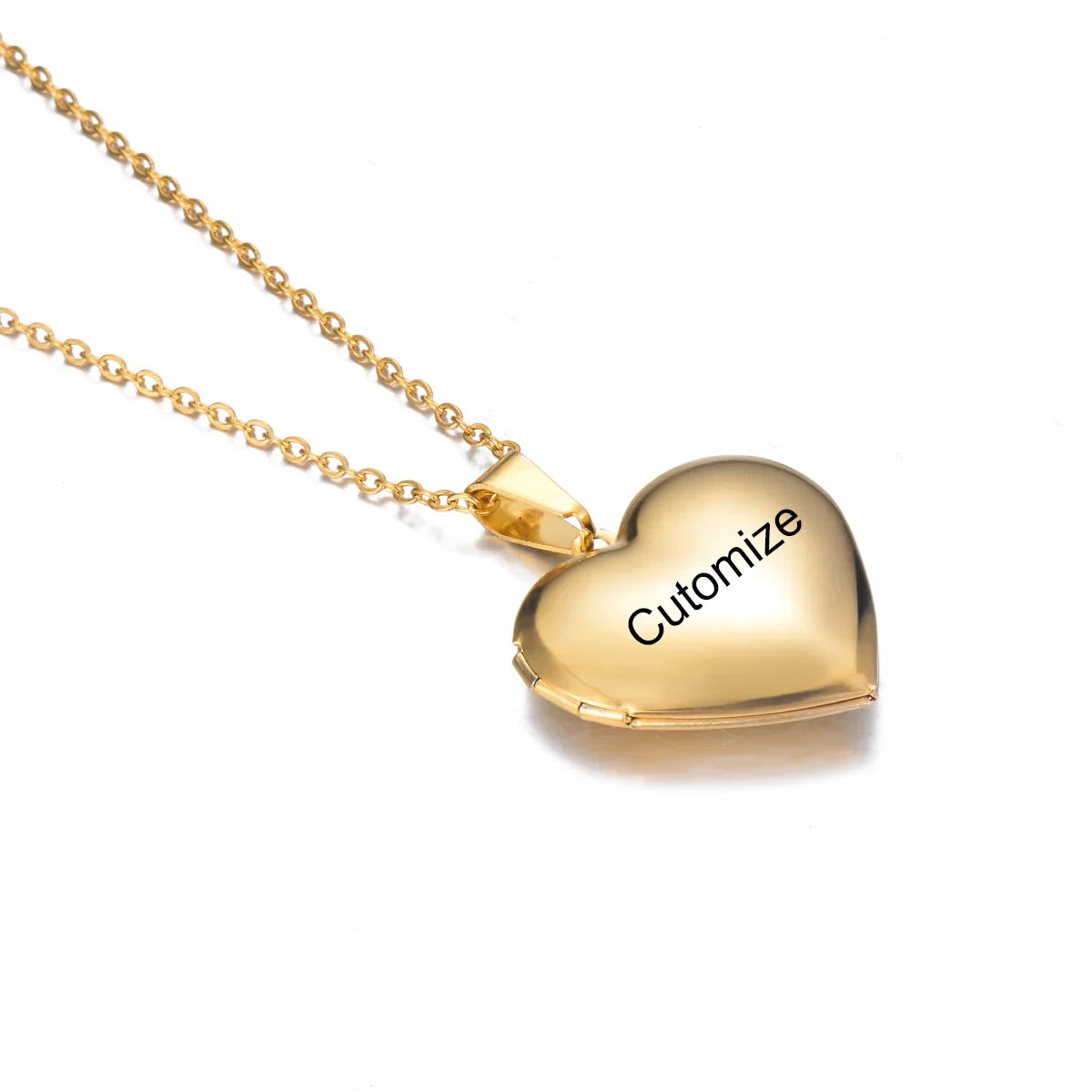 Personalized Pet Memorial Heart Necklace – Custom Engraved Photo Locket for Dog & Cat Lovers