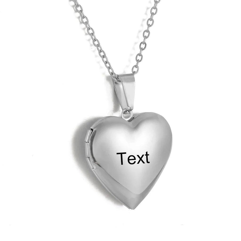 Personalized Pet Memorial Heart Necklace – Custom Engraved Photo Locket for Dog & Cat Lovers