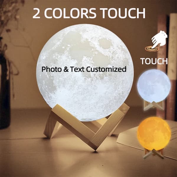 Personalized Pet Photo Moon Lamp | Custom 3D Night Light