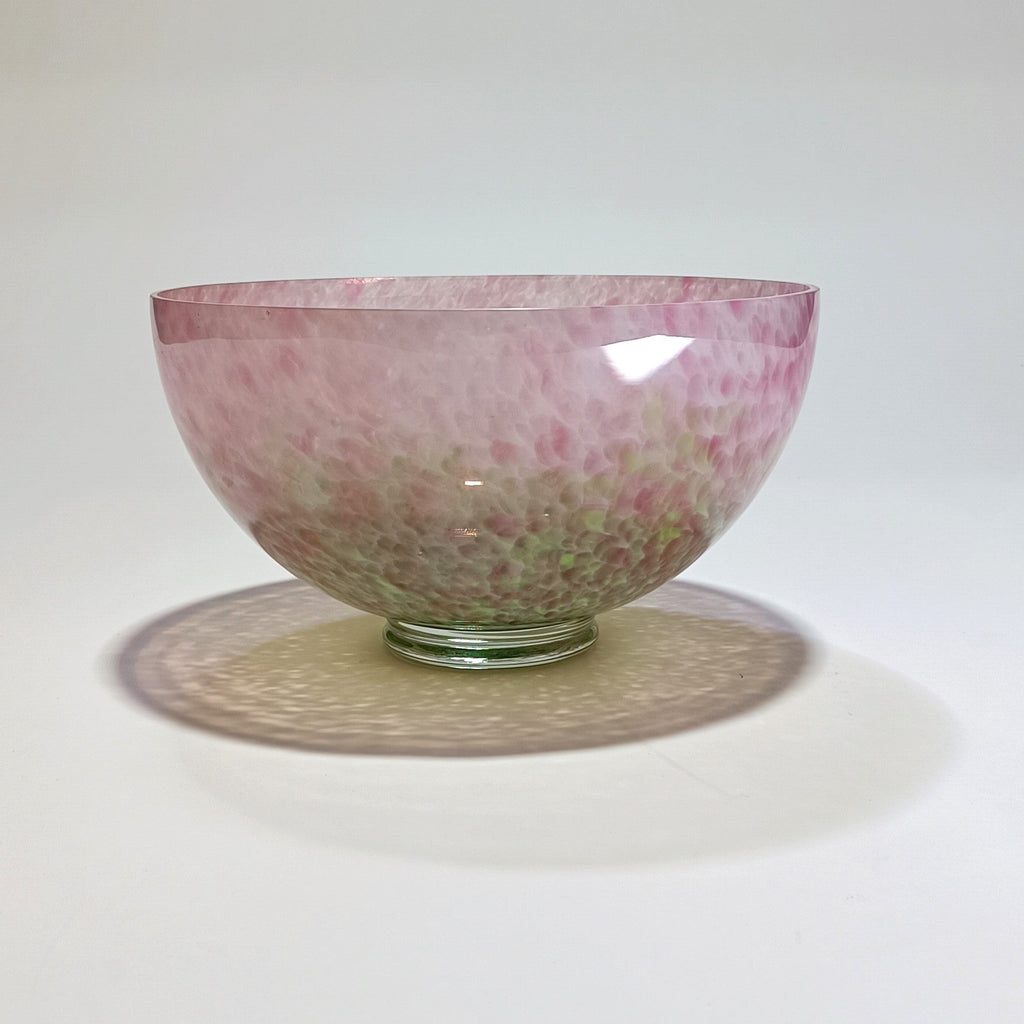 Taça decorativa com tons rosa e verde