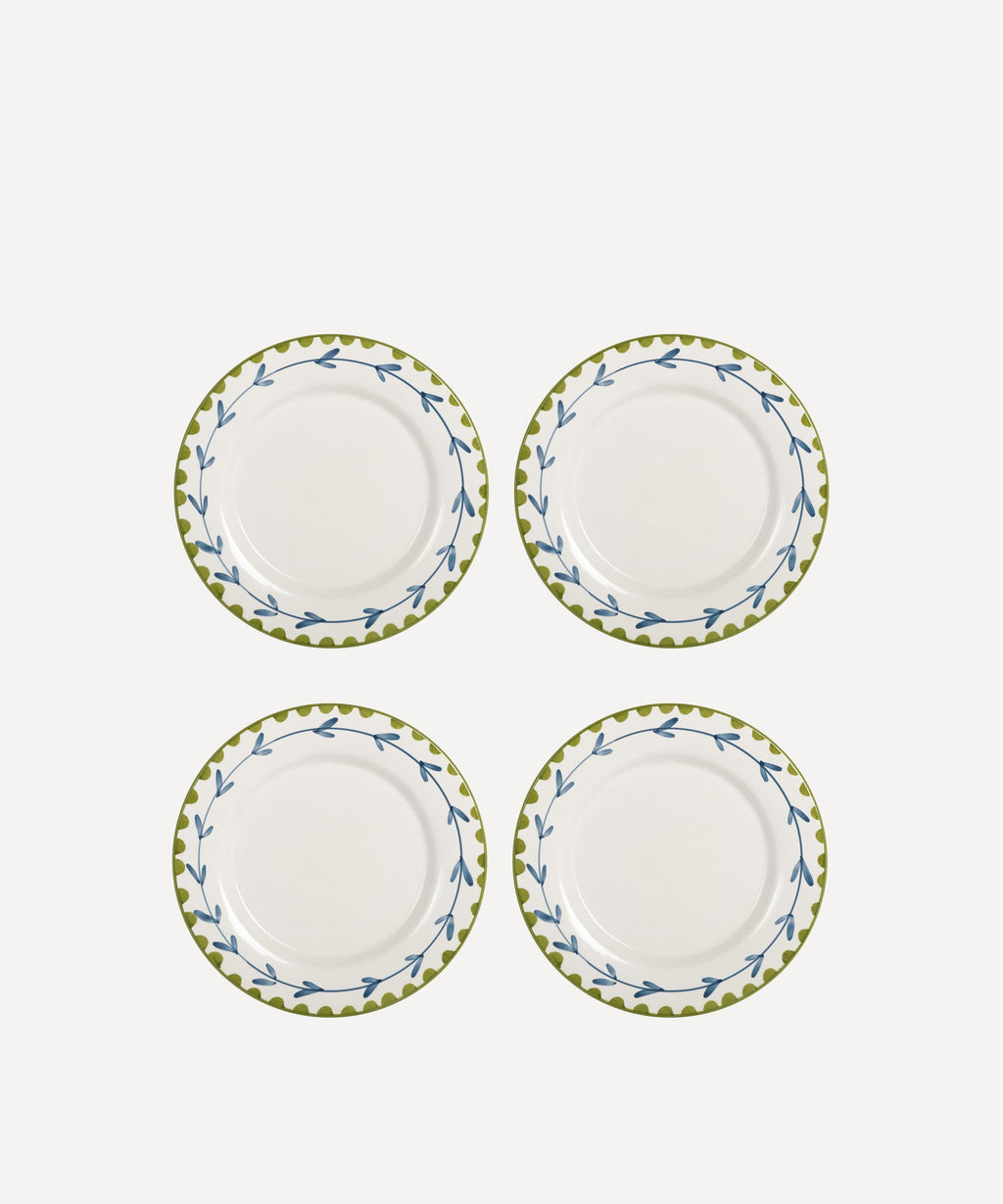 Bananen-Essteller handbemalt – 4er-Set