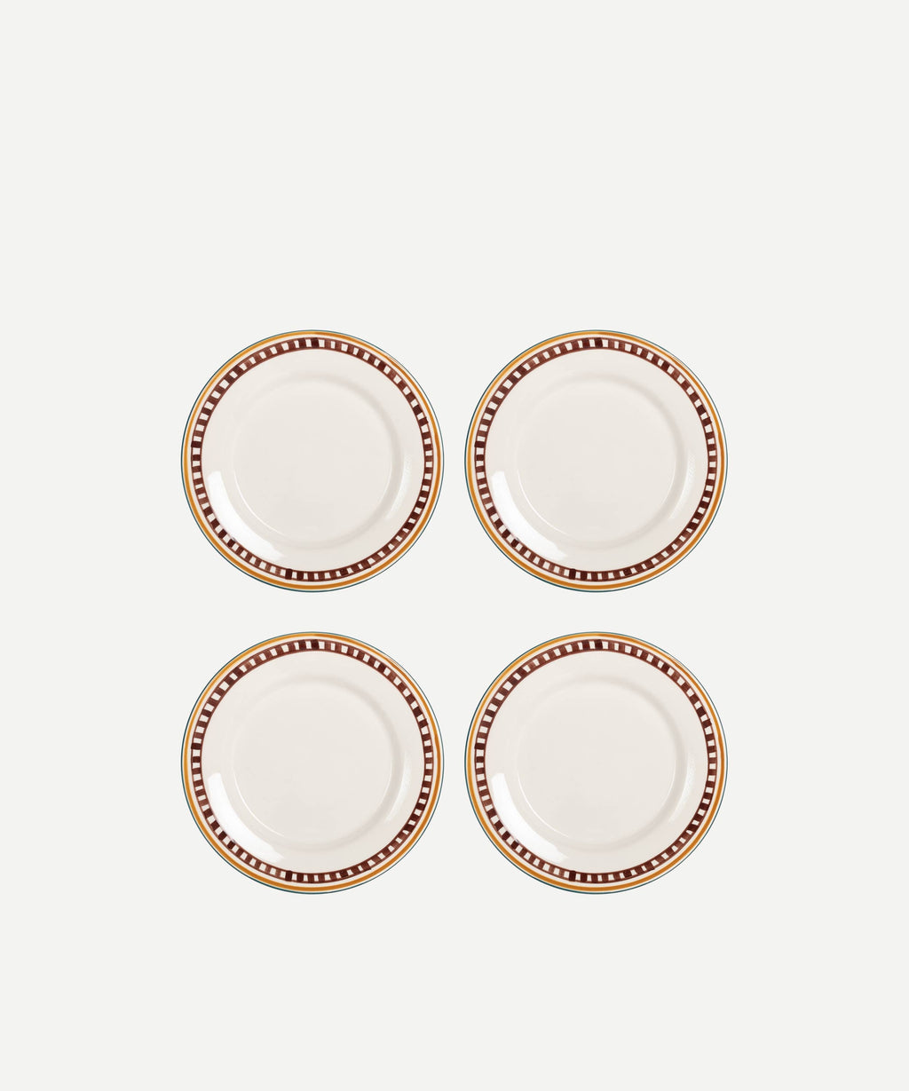Juego de 4 platos hondos decorados a mano Ray