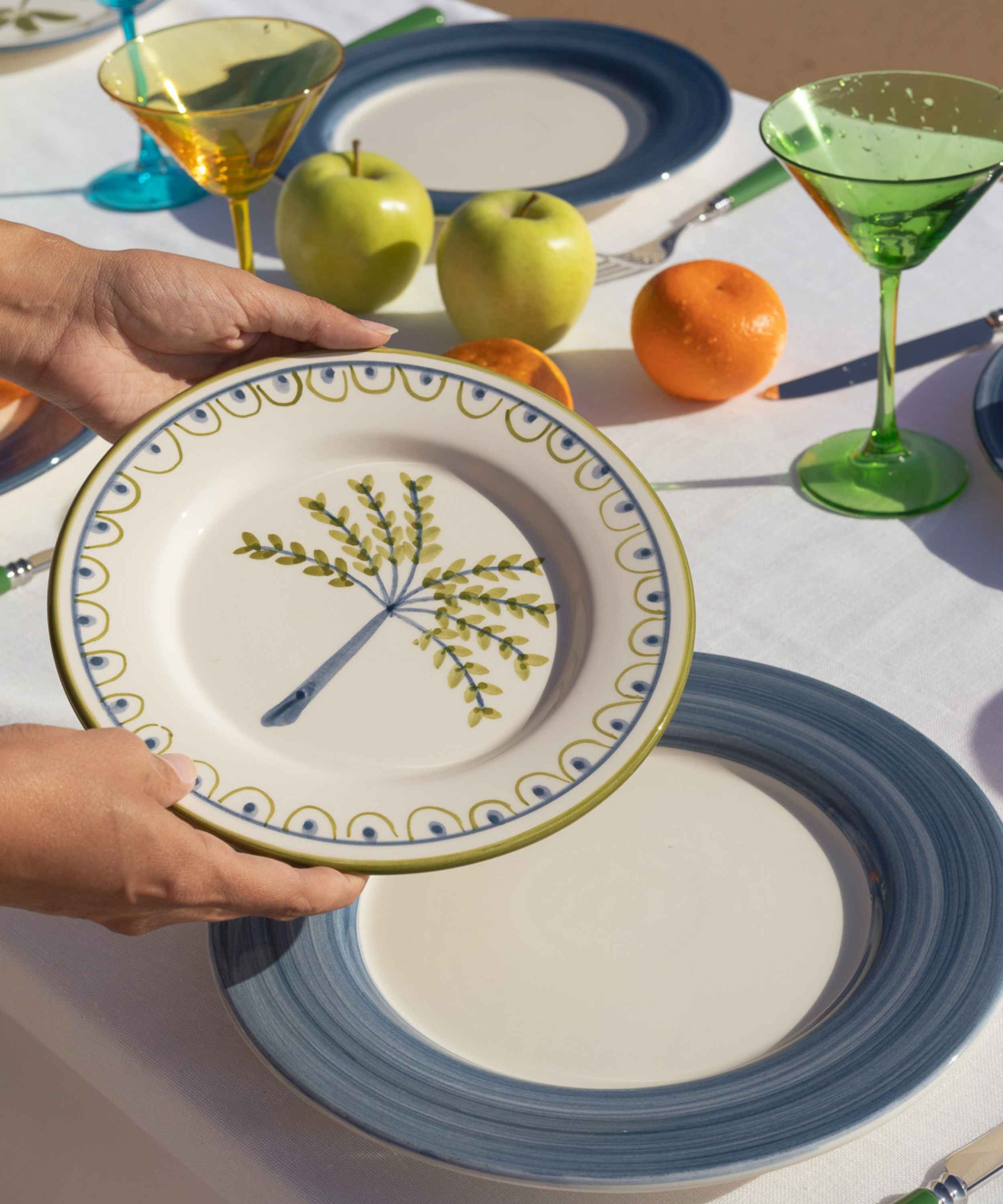 Coqueiro Handbemalter Salatteller - 4er-Set