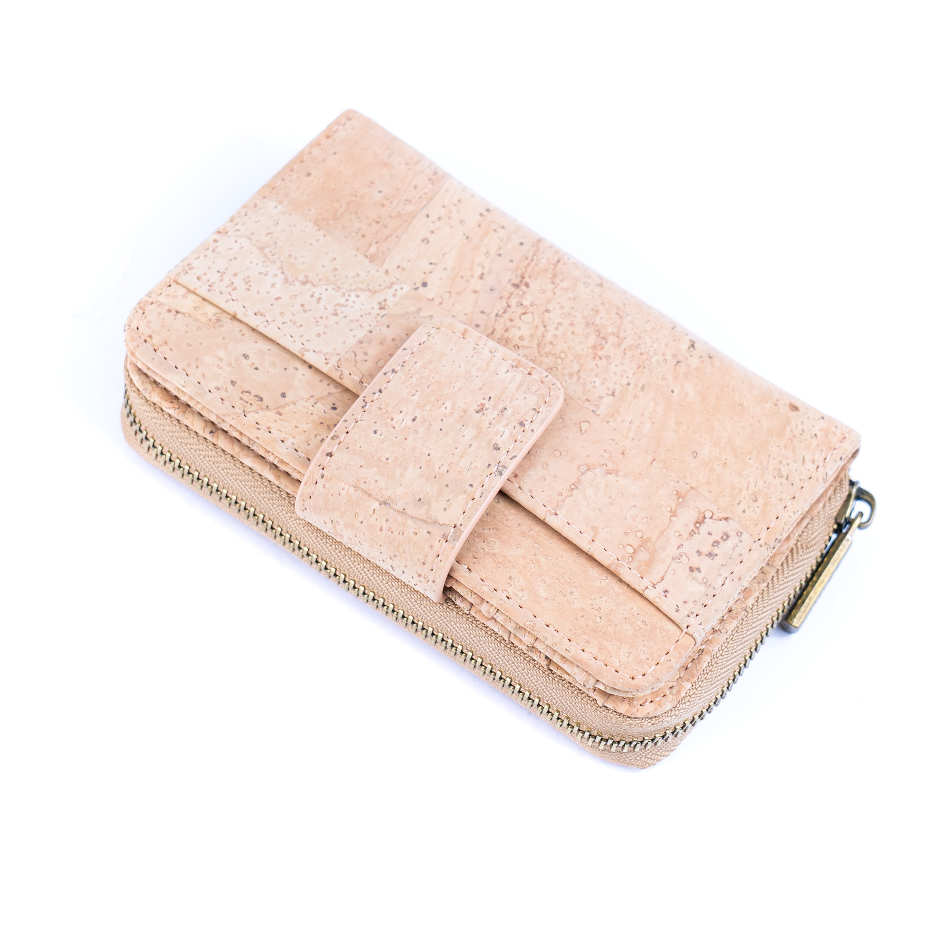 Reißverschlussbrieftasche aus Naturkork für Damen BAG-2202