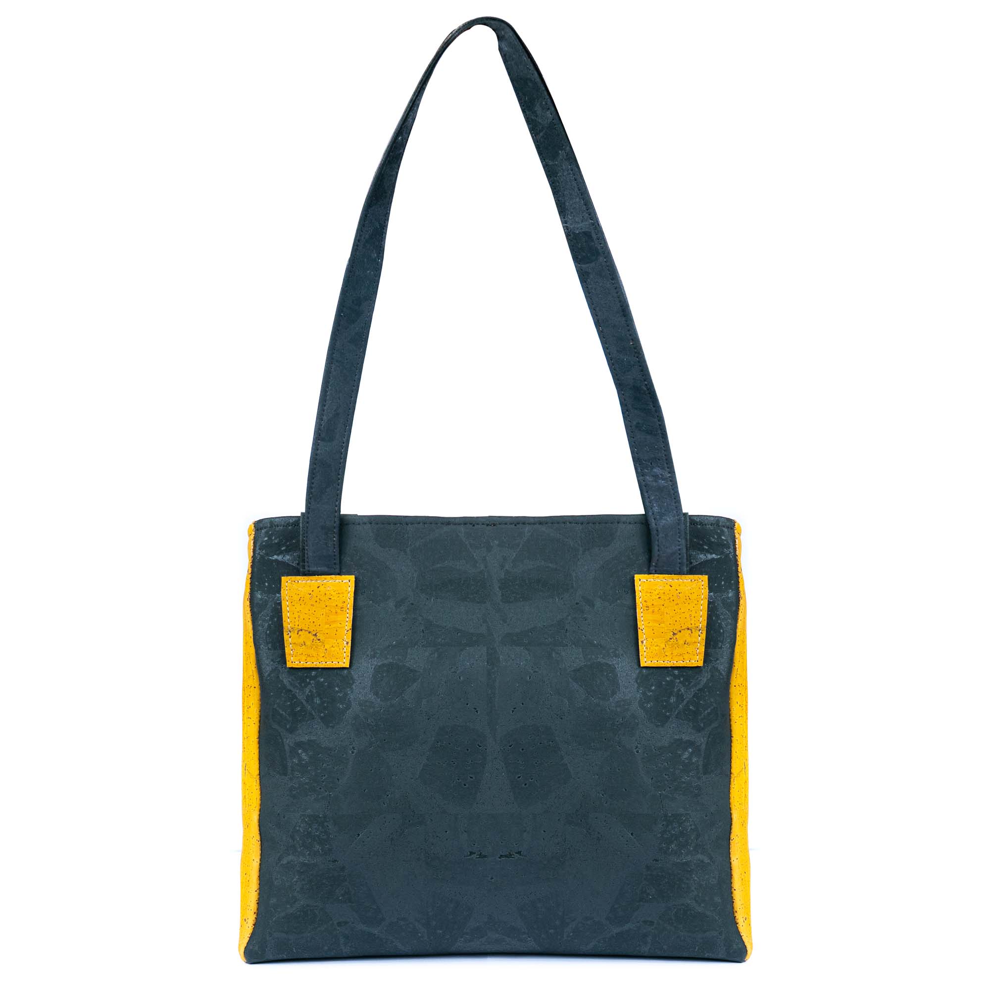 Bolso de corcho para mujer – Bolso de mano de dos tonos con bolsillo delantero BAGP-310