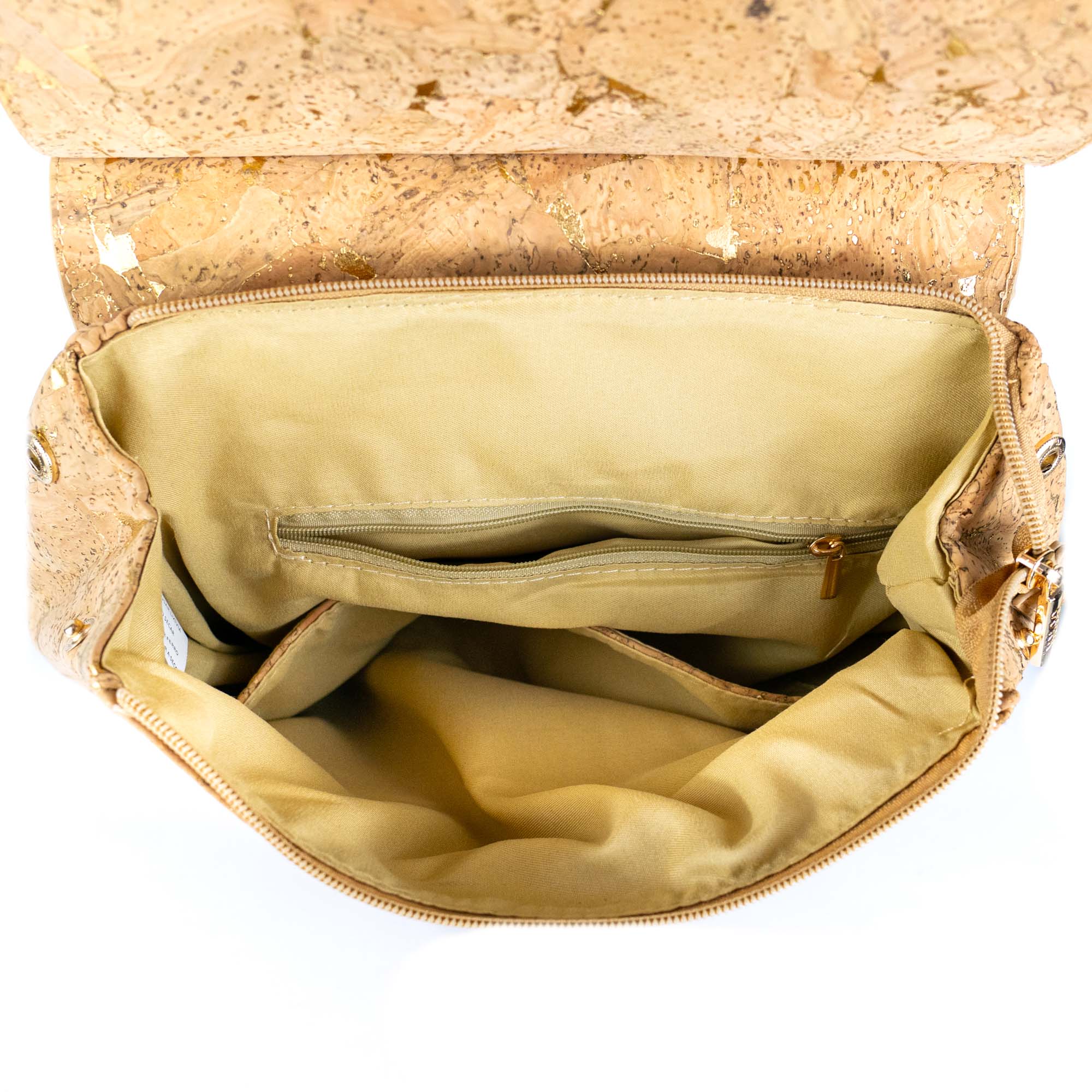 Mochila de Corcho con Detalles Dorados – Bolso Vegano Ecológico BAG-2096