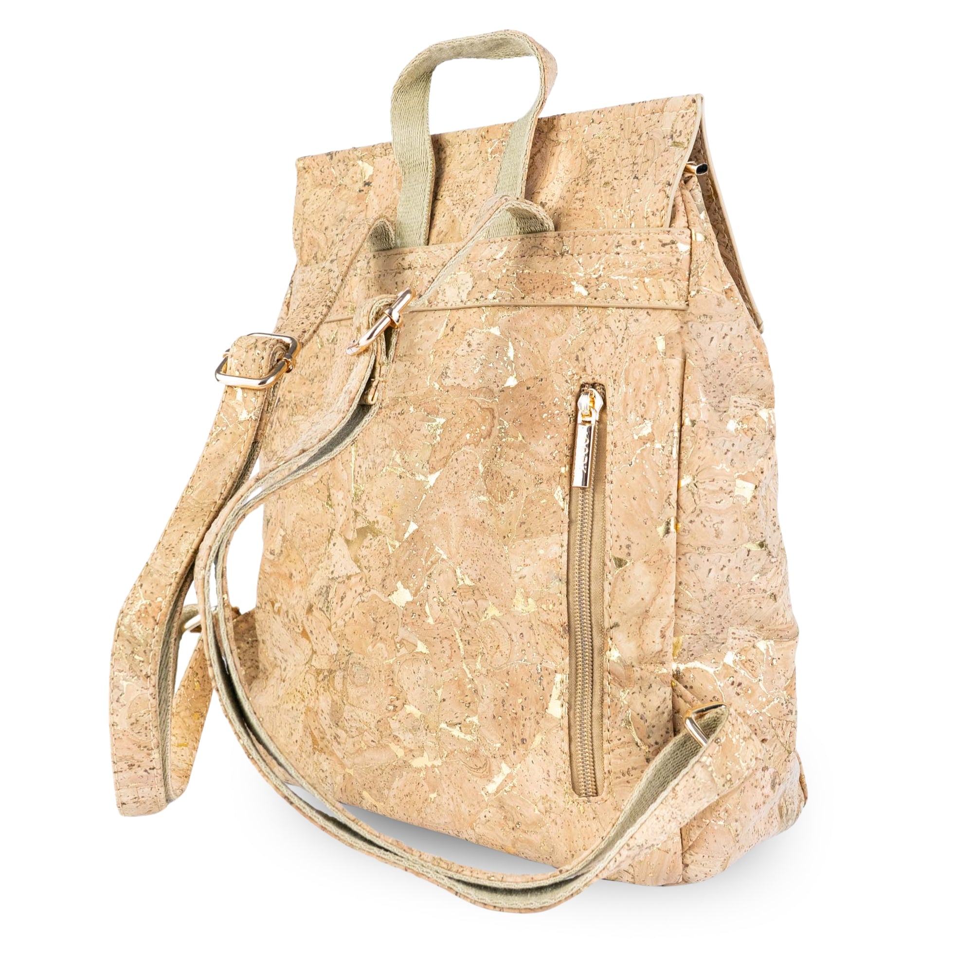 Mochila de Corcho con Detalles Dorados – Bolso Vegano Ecológico BAG-2096