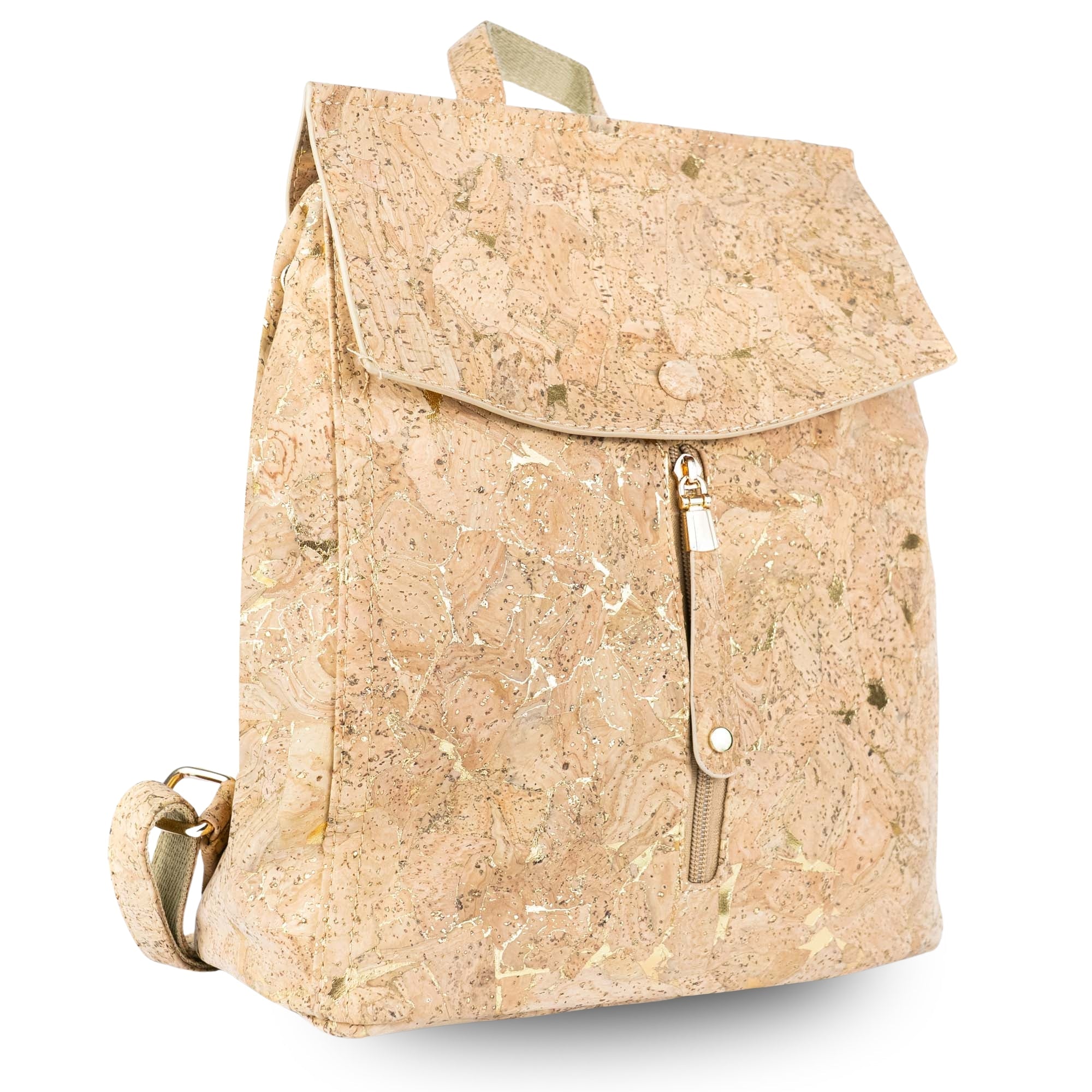 Mochila de Corcho con Detalles Dorados – Bolso Vegano Ecológico BAG-2096