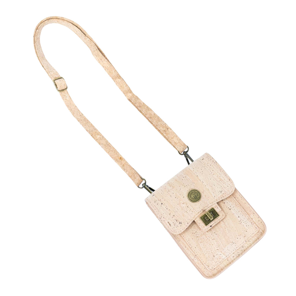 Bolso cruzado para teléfono de corcho – Corcho natural y negro BAG-2360
