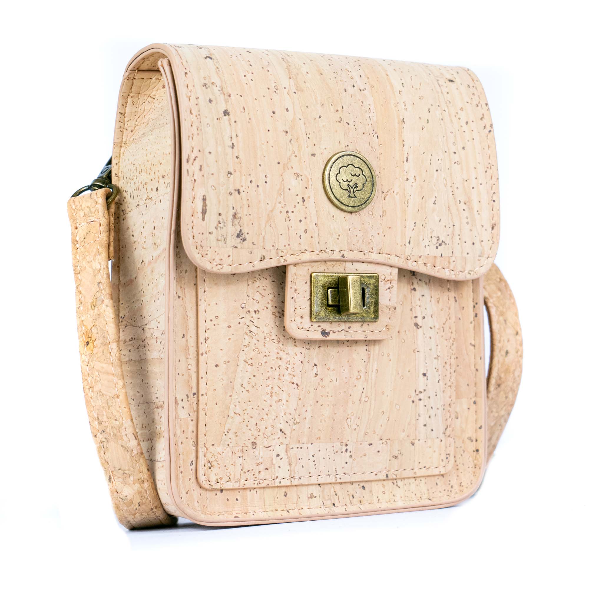 Bolso cruzado para teléfono de corcho – Corcho natural y negro BAG-2360