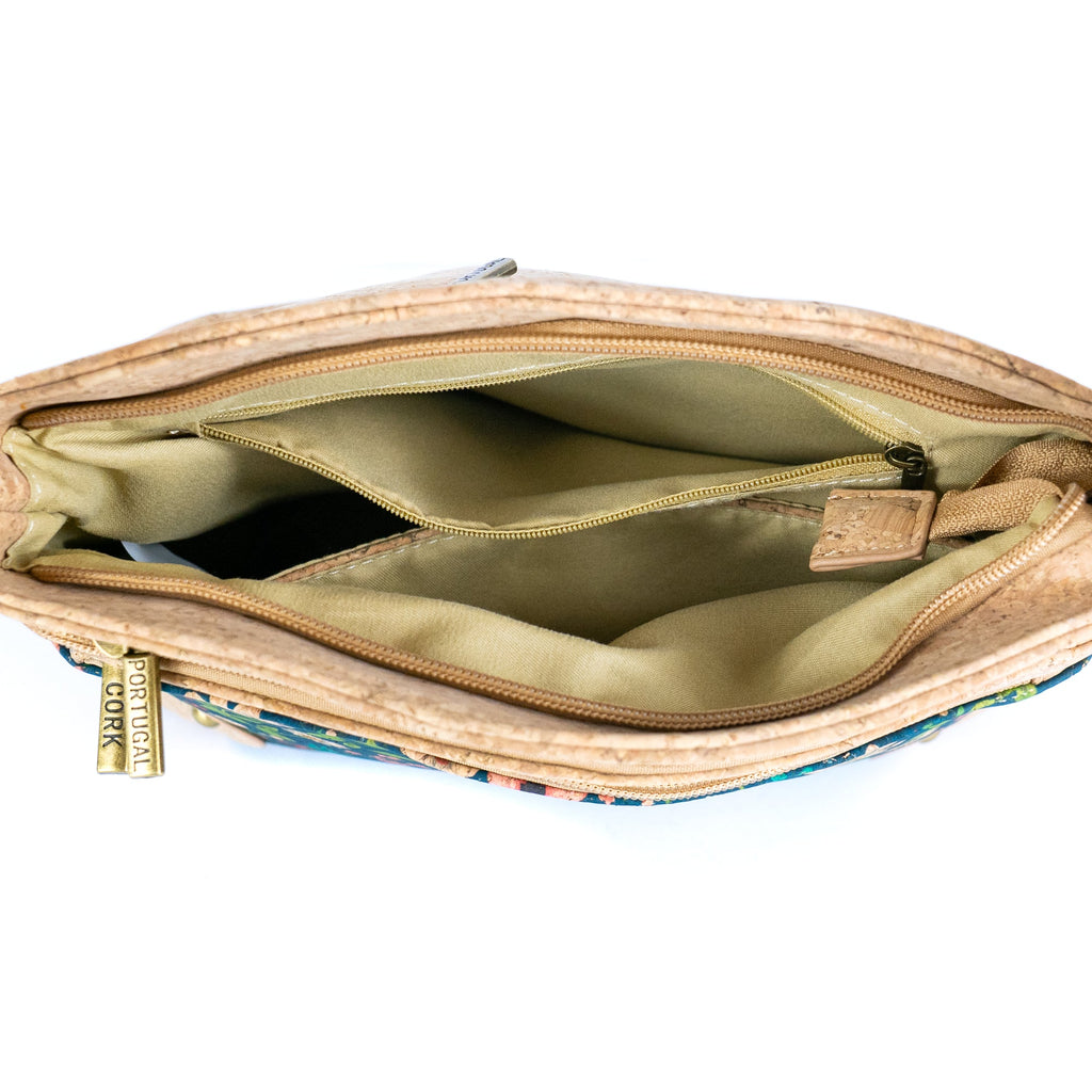 Three-Line Zipper Women's Cork  Crossbody Bag BAG-2284