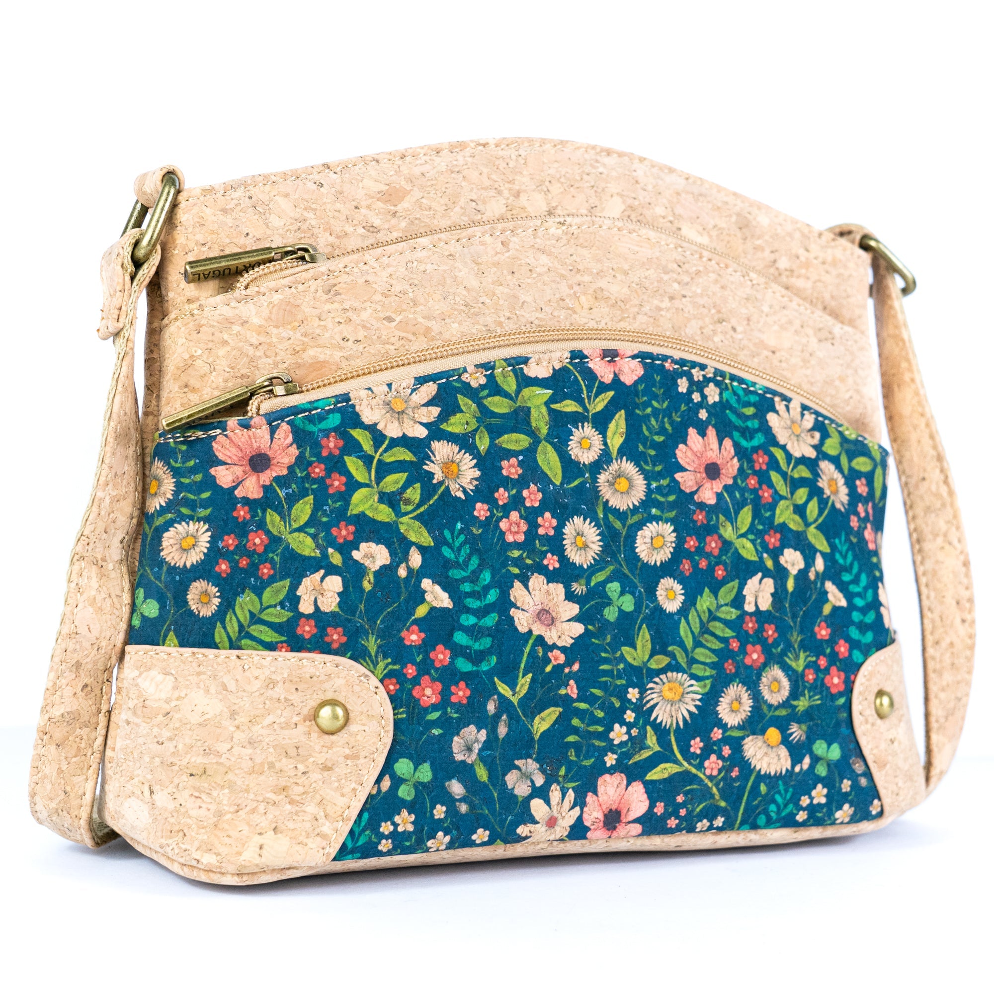 Three-Line Zipper Women's Cork  Crossbody Bag BAG-2284