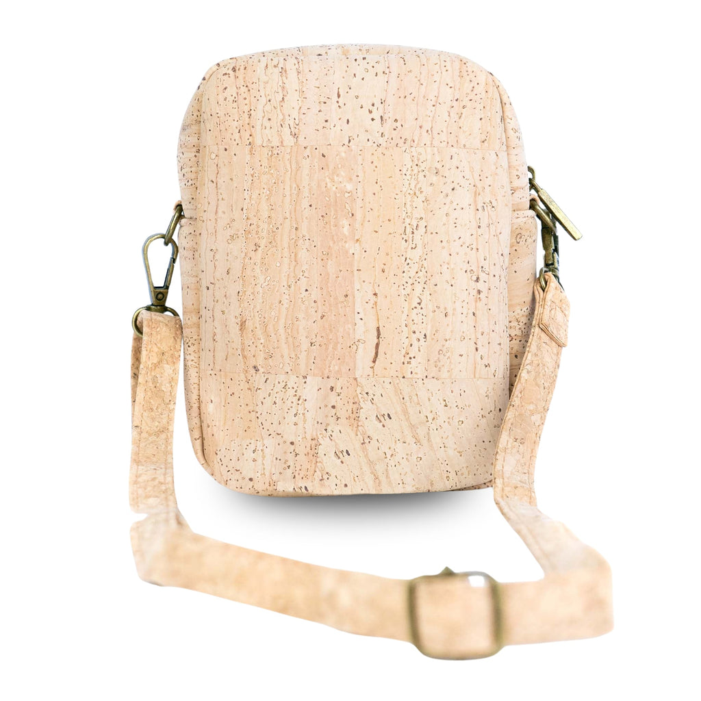 Bolso Cruzado para Teléfono de Corcho – Bandolera Vegana con Doble Cremallera BAG-2361