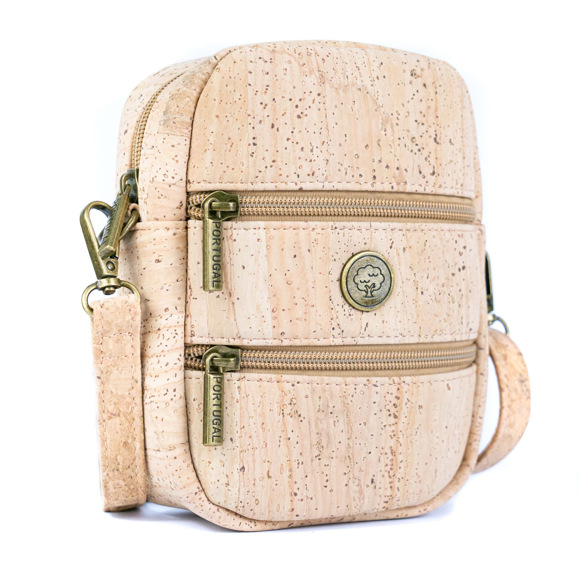Bolso Cruzado para Teléfono de Corcho – Bandolera Vegana con Doble Cremallera BAG-2361