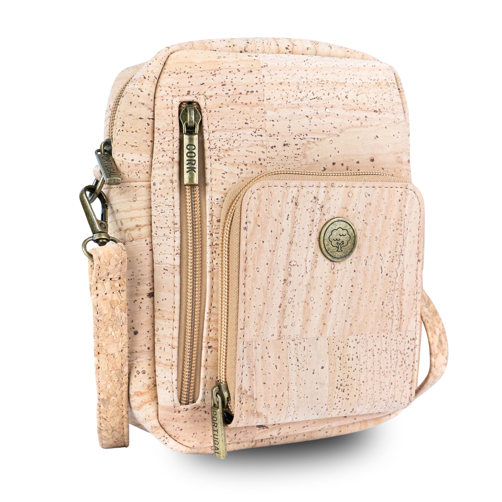 Cork Crossbody Phone Bag – Adjustable Vegan Shoulder Purse with Multi-Pockets BAG-2363