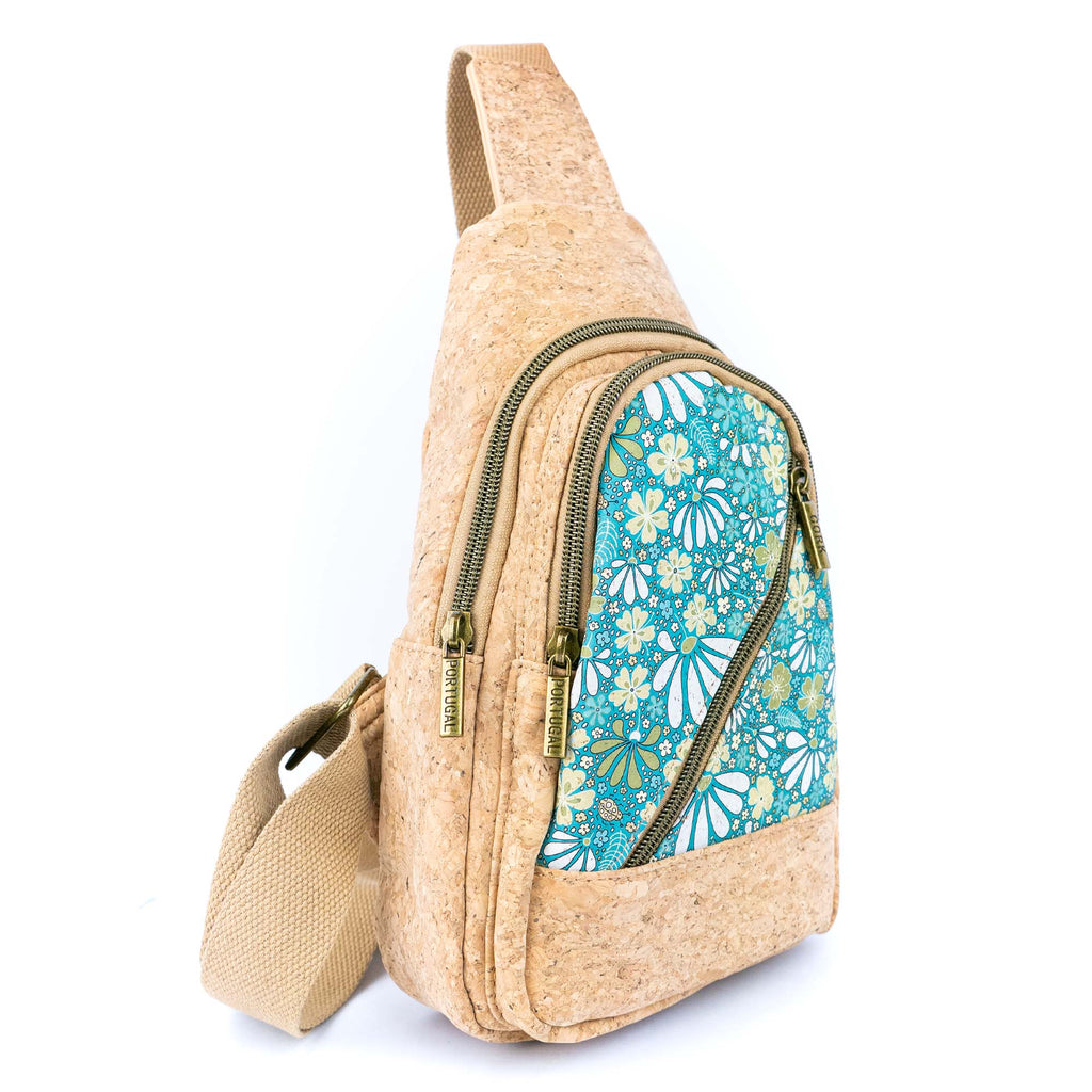 Cork Sling Bag with Printed Front Panel  BAG-2369