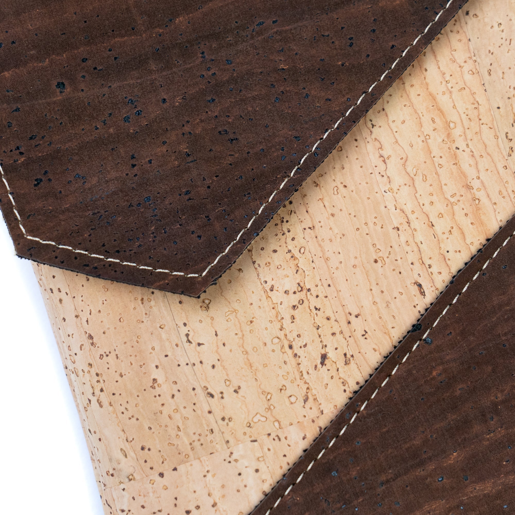 Cork Crossbody Bag with Geometric Color Block - Vegan Leather Shoulder Purse